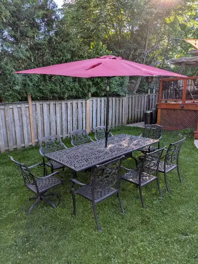 10 piece patio set with umbrella, View more