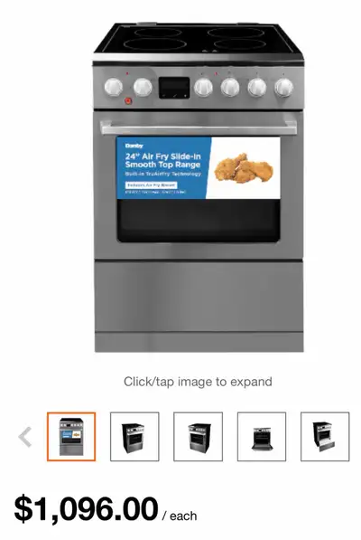 Danby 24 in. TruAirFry Slide Smooth top Range in Stainless Ste, View more