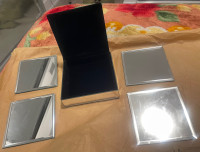 NEW 4 Glass Coasters & 1 Glass Coaster Box/Jewelry Box 2-in-1