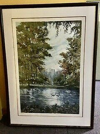 "Silver Lake" Framed Serigraph by Schofield-Reduced Price