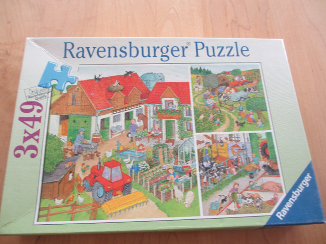 Casse-Tête Ravensburger (3 puzzles 49 pièces) thème ferme(J140) dans Jouets et jeux  à Ville de Montréal - Image 2