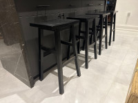 Solid wood Counter Stools Black 