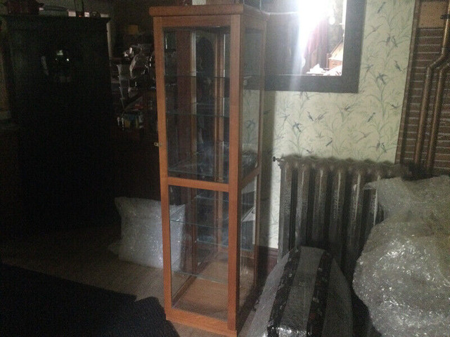 Vintage Danish Teak Display Cabinet, Mirror Panel, Inner Light in Hutches & Display Cabinets in Edmonton