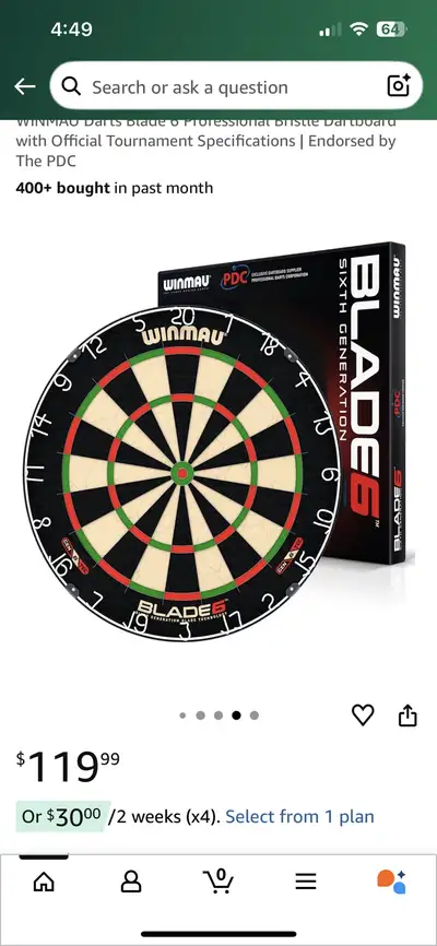 New!!! WINMAU Darts Blade 6 Professional Bristle Dartboard with, View more