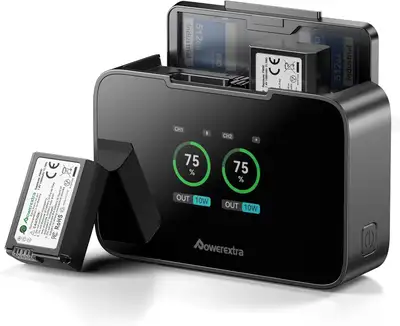 Je parle francais aussi. Selling brand new Powerextra NP-FW50 Battery and Fast Dual Charger - 20W PD...