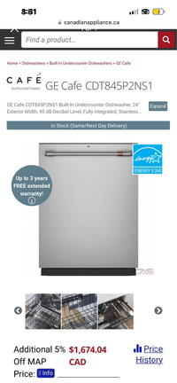 Brand new GE cafe Appliances ( dishwasher, fridge and stove)