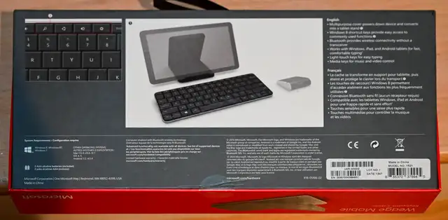 Microsoft Wedge Portable Bluetooth keyboard - brand new! in Mice, Keyboards & Webcams in Cambridge - Image 5