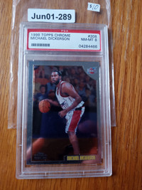 1998-99 Topps Chrome Michael Dickerson #208 PSA 9 Rookie Rockets