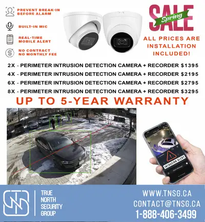 Active Deterrence Siren Security Camera System with installation, View more