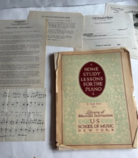Vintage 1929 U.S. School of Music Book and Old Newspapers