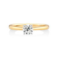 IGI Certified 0.50 Ct Round  Lab Diamond Ring In 14k Gold