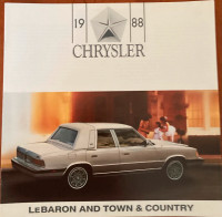 1988 CHRYSLER LEBARON &TOWN &COUNTRY AUTO BROCHURE FOR SALE