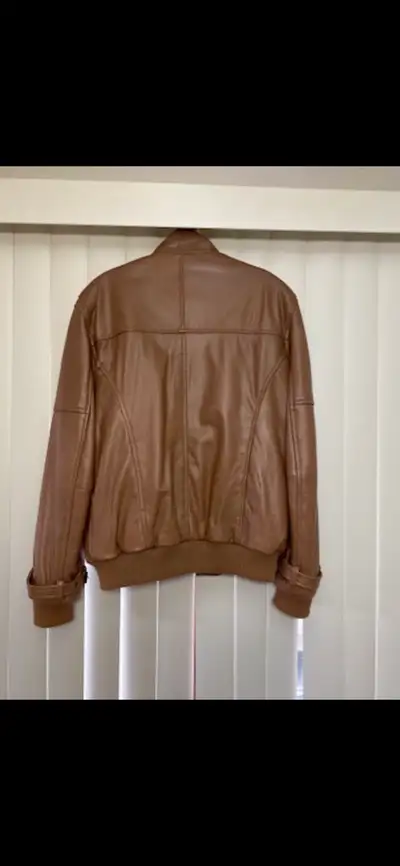 Men’s Leather jacket with fur, View more