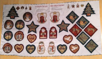 NEW, Christmas Ornaments Fabric Panel