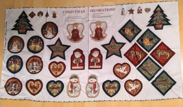 NEW, Christmas Ornaments Fabric Panel in Hobbies & Crafts in Oakville / Halton Region