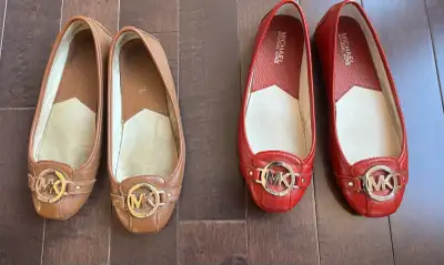 Michael Kors moccasin flats red and beige size 7, View more