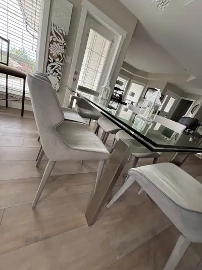 Glass Dining Table and 6Chairs, View more