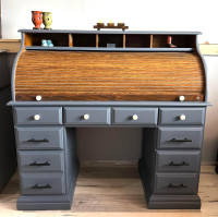 Refinished roll top desk