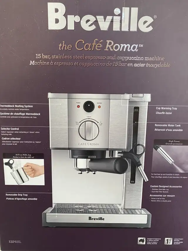 Like new Breville espresso and cappuccino machine in Coffee Makers in London - Image 4