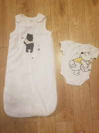 POOH 6 to 18 month sleeping bag and onesie