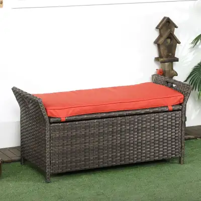 2-In-1 Outdoor PE Rattan Storage Bench, 29 Gallon Patio Wicker, View more