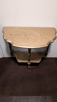 Small Vintage Gold Wood Side Table