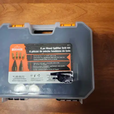 Wood Splitter Drill Bit Set, 6 Piece, New. $25 Takes It. Pick-up in Kingston.