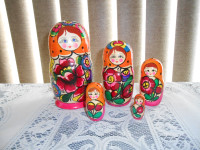 Wooden NESTING DOLLS Tallest 7inches Smallest 2 inches