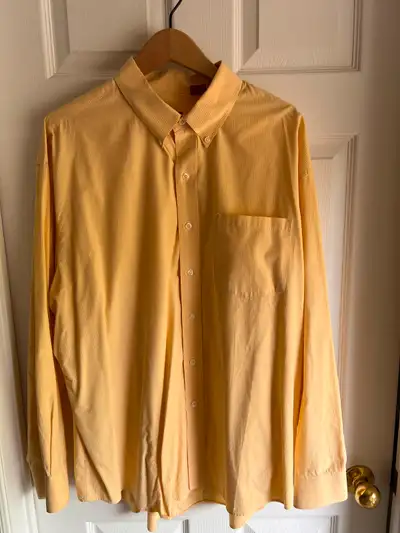 Mens yellow stripe on stripe long sleeve shirt shirt by Izod Size XXL Pickup in Dundas close to Hami...