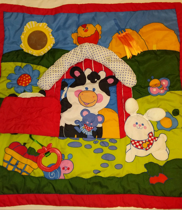 Vintage 1993 Fisher Price Farm Baby Activity Blanket Play Mat in Toys & Games in Truro - Image 2