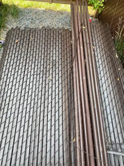 Chain link fence with the privacy slats. Negotiate, View more