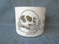 Engraved Skull Concrete Planter Pot
