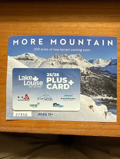 Lake Louise Plus Card 25/26 - new/unactivated, View more