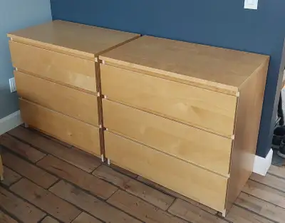2 x Commodes de chambre Ikea, 32 x 19 x 30 1/2 haut, View more