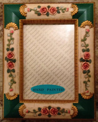 HAND-PAINTED "ROSE" PICTURE FRAME (NEW)