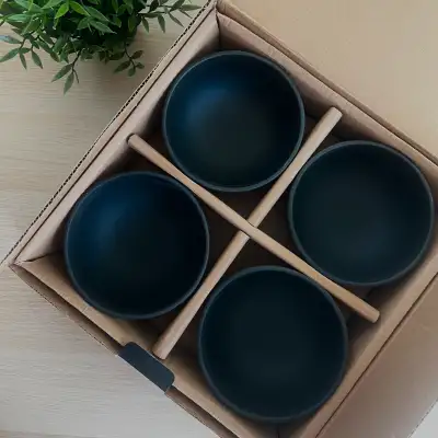 Brand New MIAMIO “Oasis” Bowl Set – 4 Pieces – Matte Black, View more