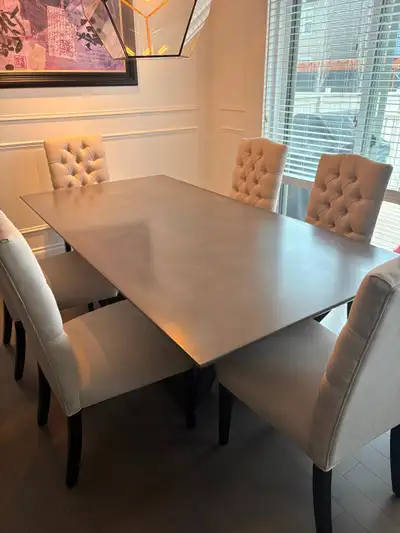 Concrete Dining Table (82.5") and Chairs - Delivery Included, View more