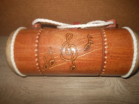 Wooden Hand Carved Double Sided Drum Djembe