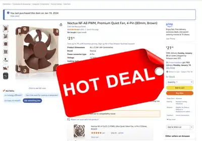 Noctua NF-A8 PWM, Premium Quiet Fan, 4-Pin (80mm, Brown) * NEW*, View more