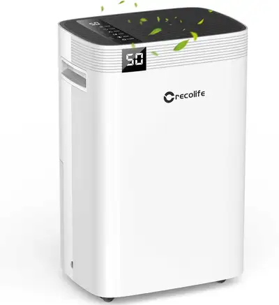 Crecolife 50 Pint Dehumidifier - For Basement and Home - Smart Humidity Control for up to 4000 Sq. F...