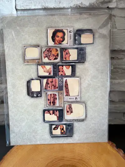 Vintage TV Collage Wall Art - Polka Dot Dress Motif  / Art print, View more