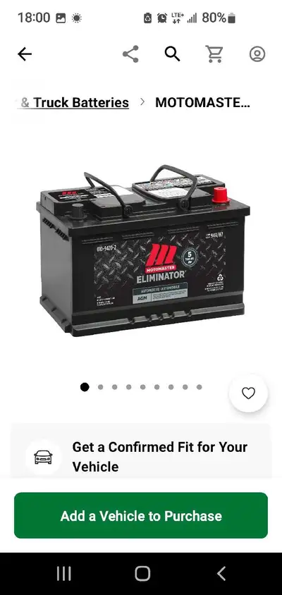 This is a Brand New MotoMaster Eliminator AGM Group Size 94R (H7/L4) Battery, boasting 800 CCA for r...
