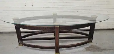Oval glass coffee table, View more