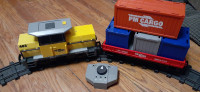 Playmobil freight train, ship, loading terminal