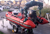 14 ft Saturn , inflatble boat, motor and trailer( almost NEW)