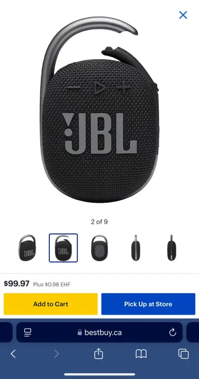 JBL Clip 4 Waterproof Bluetooth Wireless Speaker - Black, View more