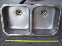 Elkay Sink - stainless steel, double, undermount, full drains