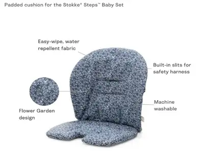 Stokke Steps Baby Seat High Chair Cushion, Flower Garden Pattern, View more