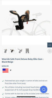 WeeRide infant / toddler Bike seat