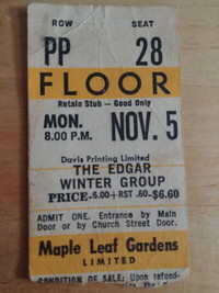 The Edgar Winter Group 1973 Ticket Stub